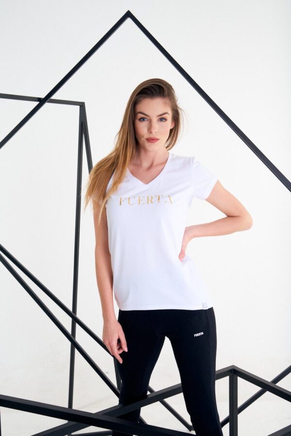 T-Shirt V-neck Fuerta White