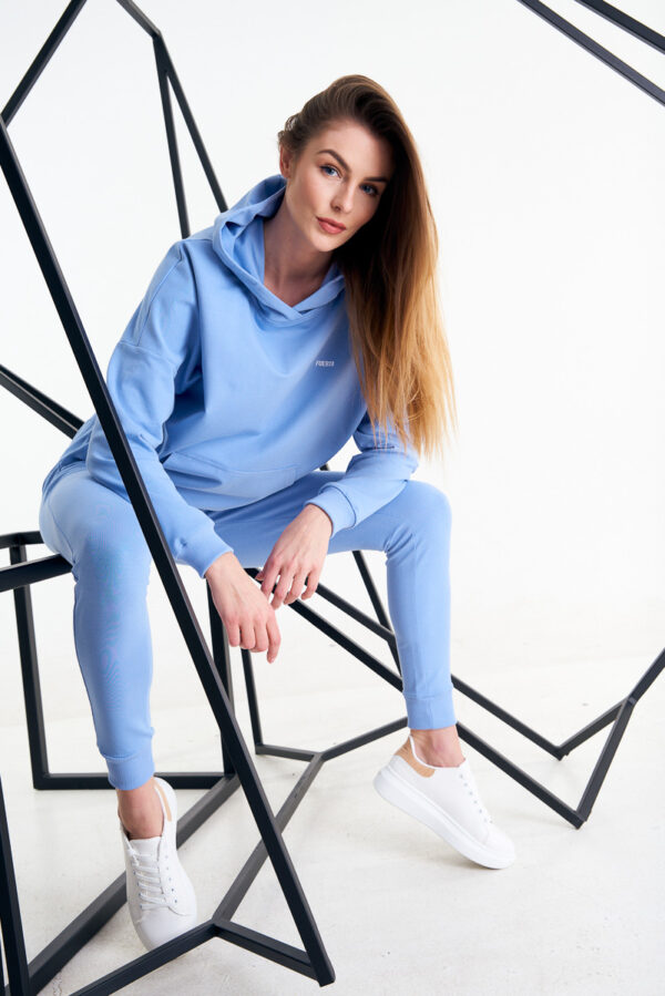 Bluza z kapturem LOOSE Frosty Blue