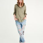 Koszula Lniana Olive Green