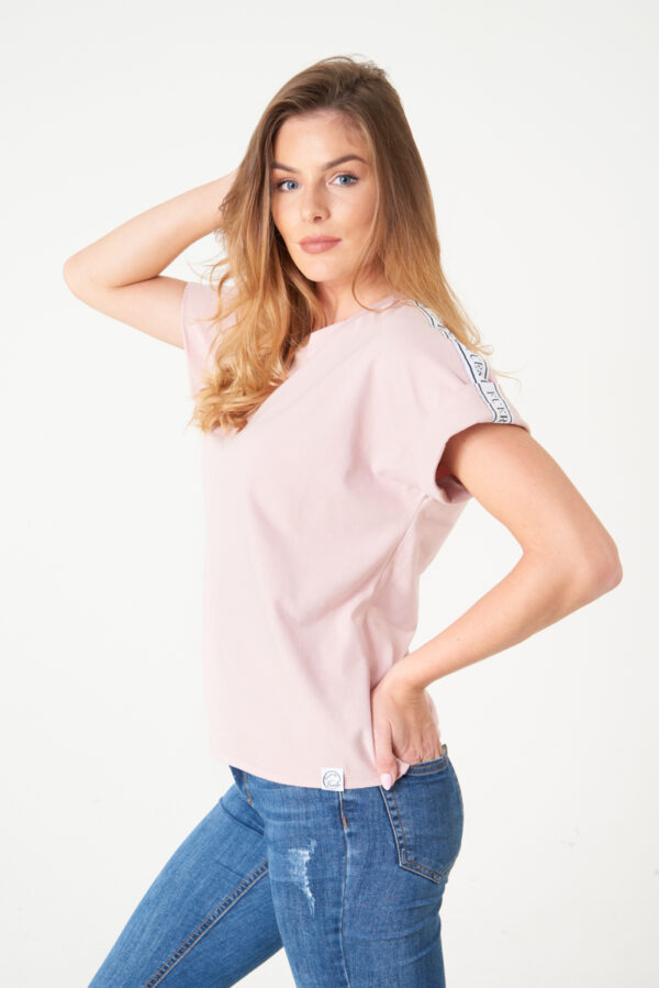 T-Shirt Dirty Pink z lampasami