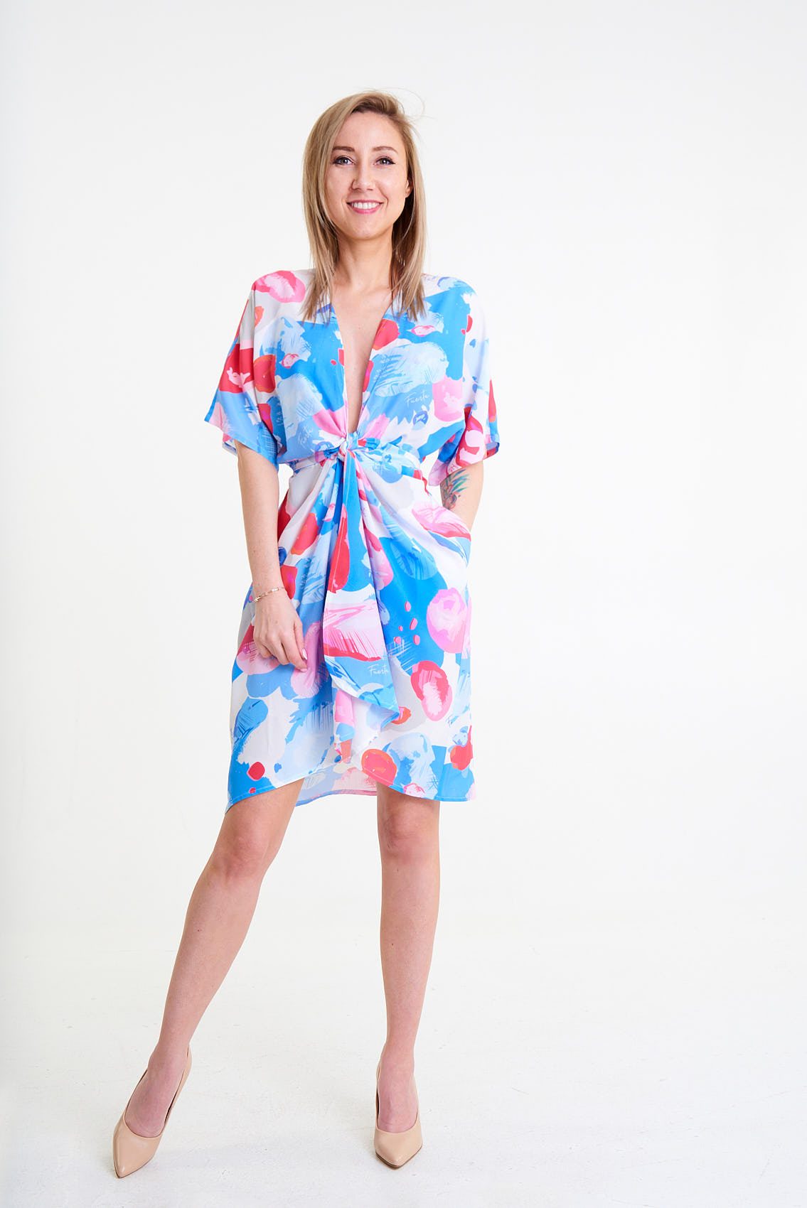 Sukienka z krotkim rekawem typu Kimono Ibiza 13