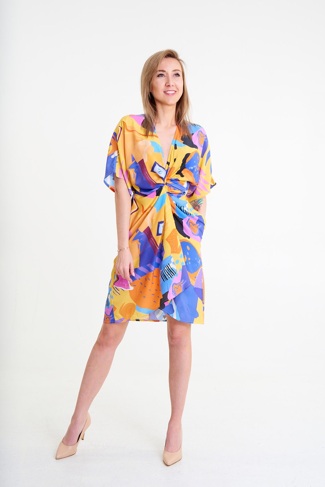 Sukienka z krotkim rekawem typu Kimono Ibiza 20