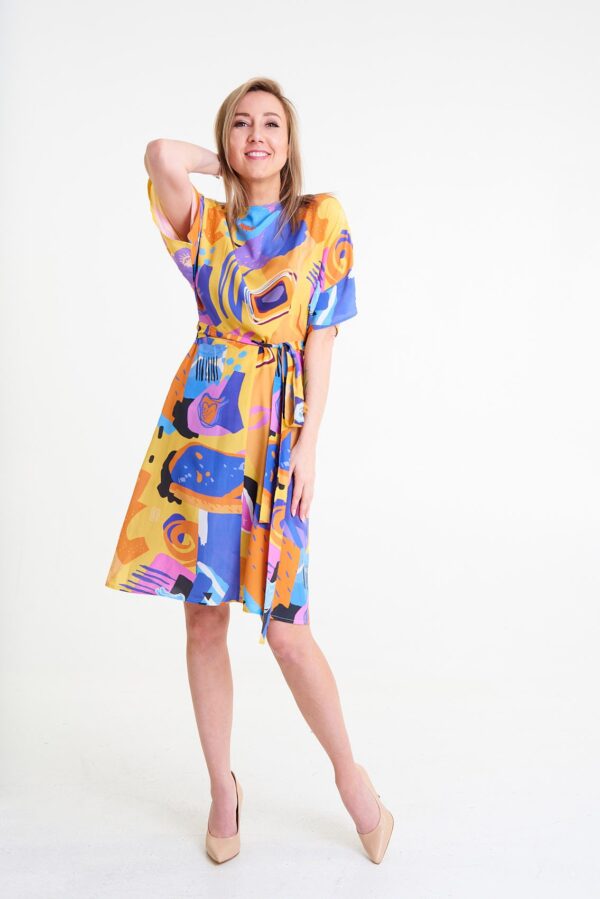 Sukienka z krotkim rekawem typu Kimono Ibiza
