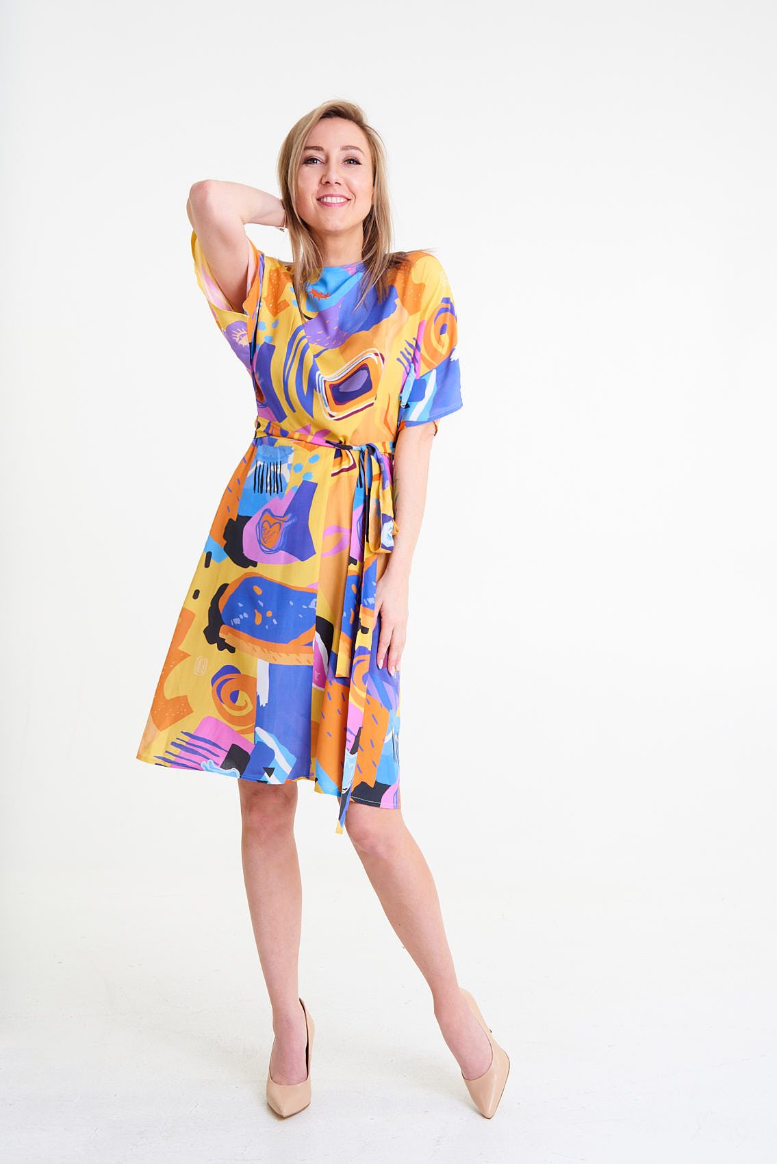 Sukienka z krotkim rekawem typu Kimono Ibiza 25