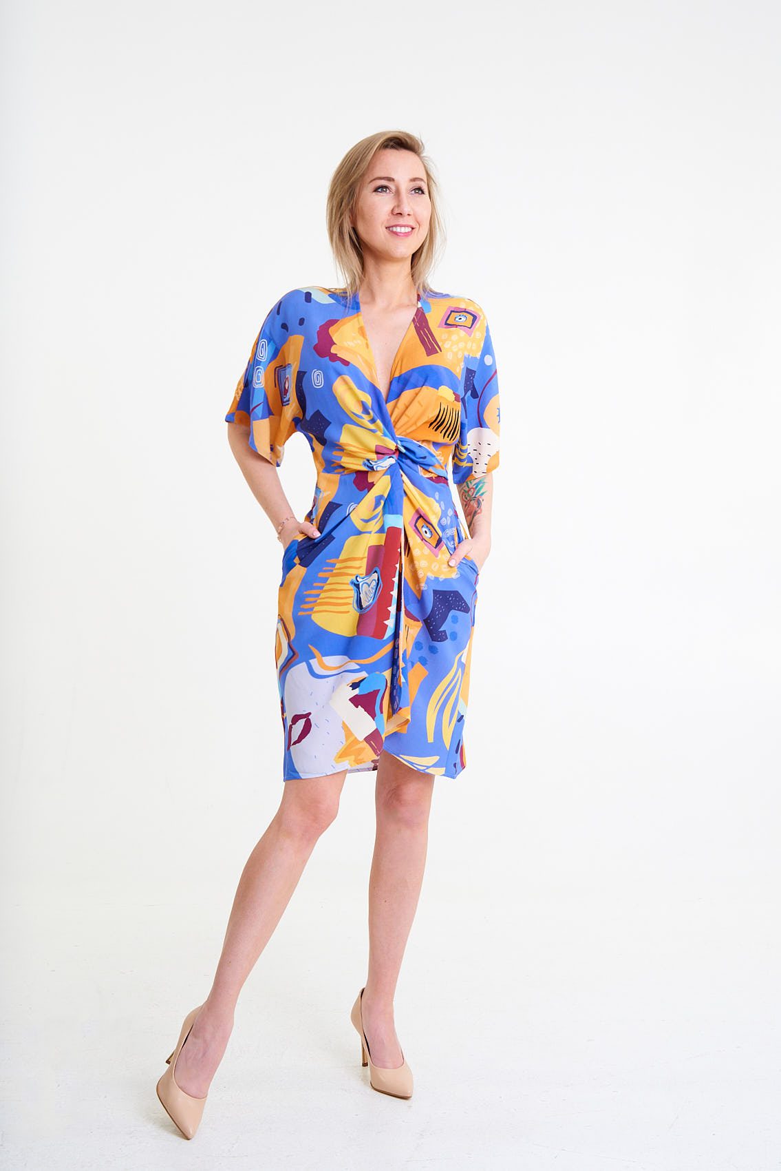 Sukienka z krotkim rekawem typu Kimono Ibiza 5